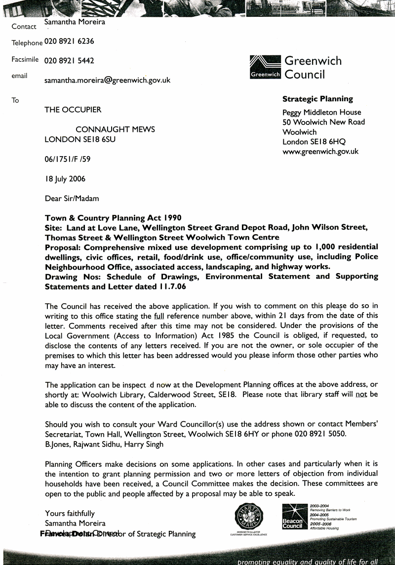 Council planning application for Love Lane Woolwich